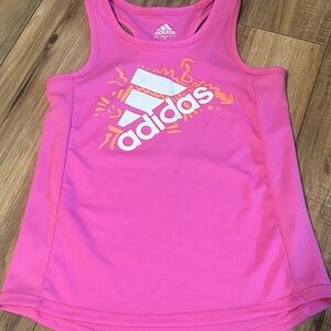 Adidas Tank Top Girls Size‎ 6 Pink Activewear Racerback Sleeveless Shirt